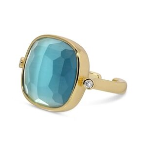 Ms. Reliability Square Stone Ring - Aqua